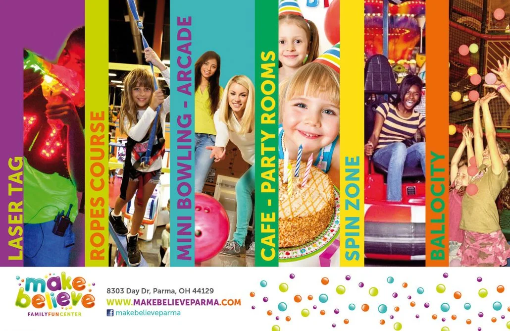 make believe family fun center branding and website design